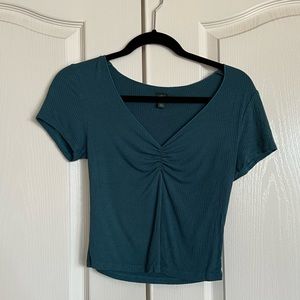 Wild Fable ribbed knit‎ V neck short sleeve crop top size Small
